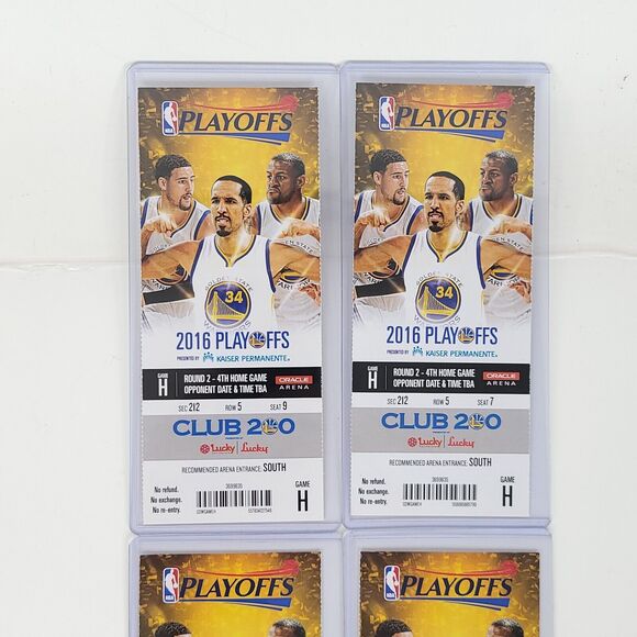 (4) NBA Playoffs 2016 Tickets Golden State Warriors Round 2 4th Home Game - Picture 3 of 6